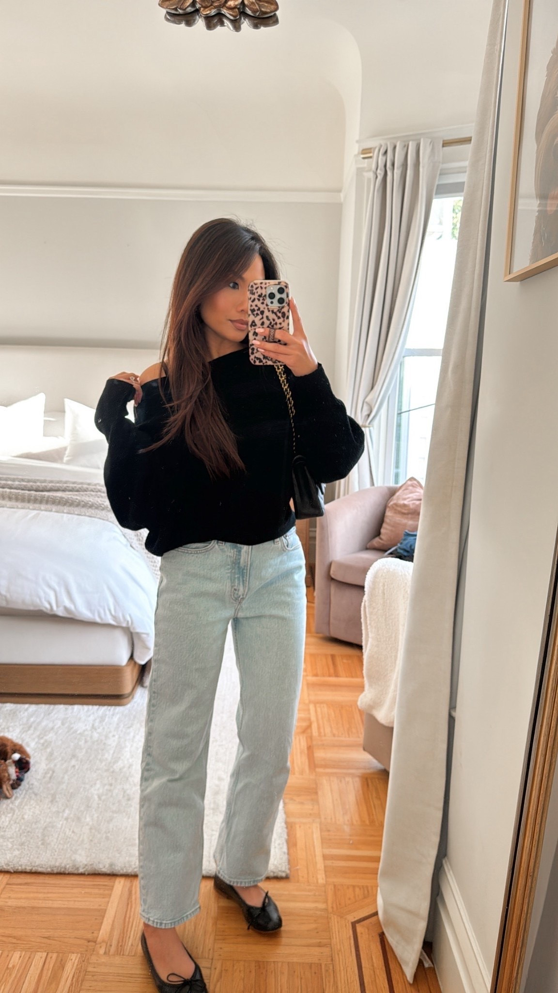 Fav $35 Amazon dolman sweater + my most worn jeans from Abercrombie straight leg jeans are on clearance for $50.99 in cart 

Sizing:
Sweater - one size
Jeans - tts, 25 short in light wash  
Flats - tts

#LTKSaleAlert #LTKPetite #LTKootd