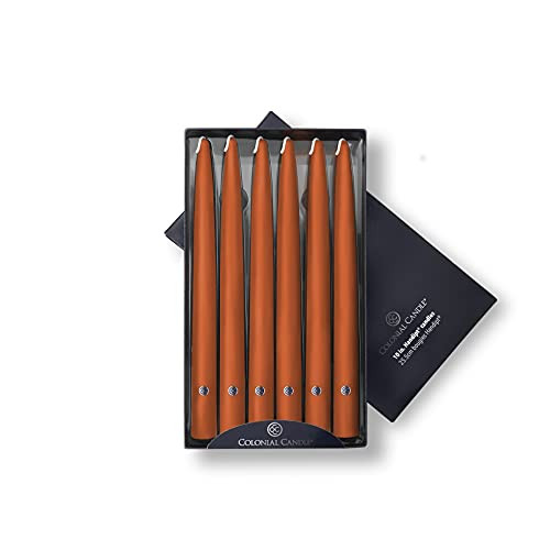 Colonial Candle Unscented Taper Candle, Handipt Collection, Pumpkin, 10 in, Pack of 12 - Up to 8 Hours Burn | Amazon (US)