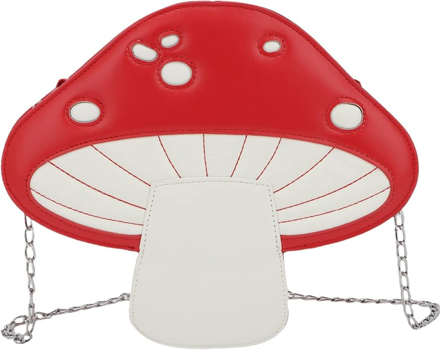 KUANG! Cute Mushroom Shape PU Leather Shoulder Crossbody Bag Chain Satchel Purse | Amazon (US)