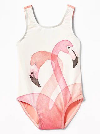 Flamingo-Graphic Swimsuit for Toddler Girls | Old Navy US