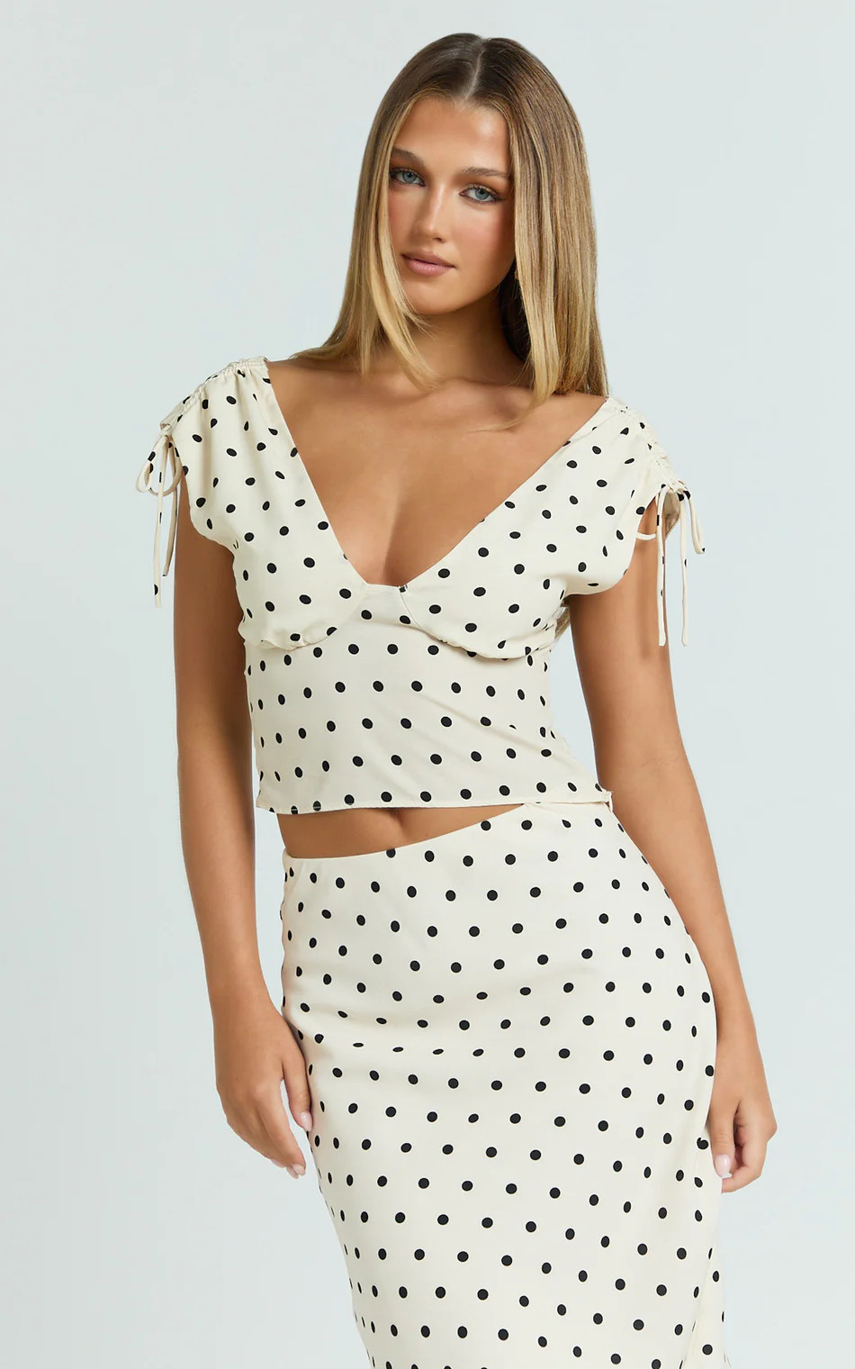 Elise Top - Gather Bust and Shoulder Strap Top in White | Showpo (US, UK & Europe)