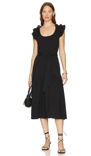Everleigh Frilly Dress in Jet Black | Revolve Clothing (Global)