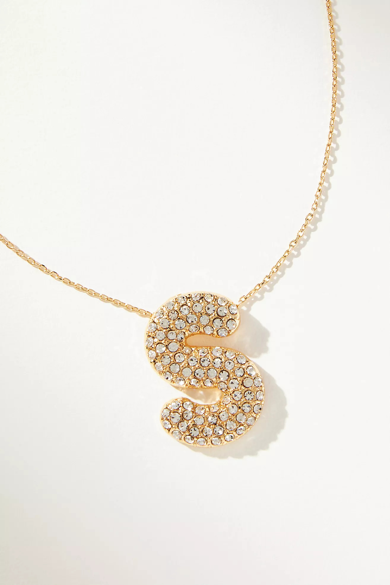 Glitzy Bubble Letter Monogram Necklace | Anthropologie (US)