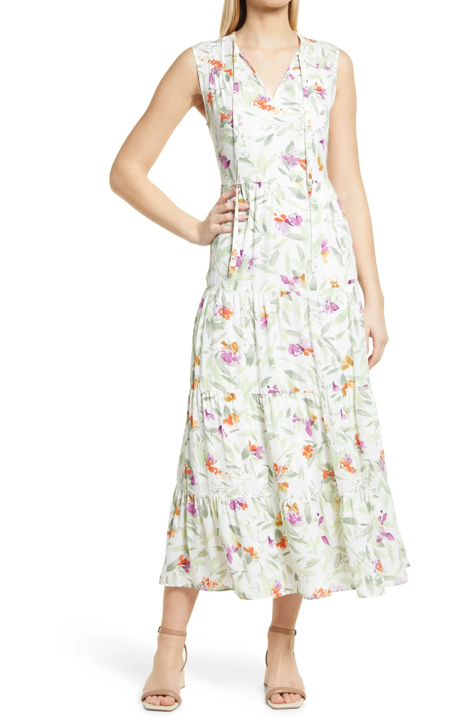 Caslon® Floral Print Sleeveless Maxi Dress | Nordstrom | Nordstrom