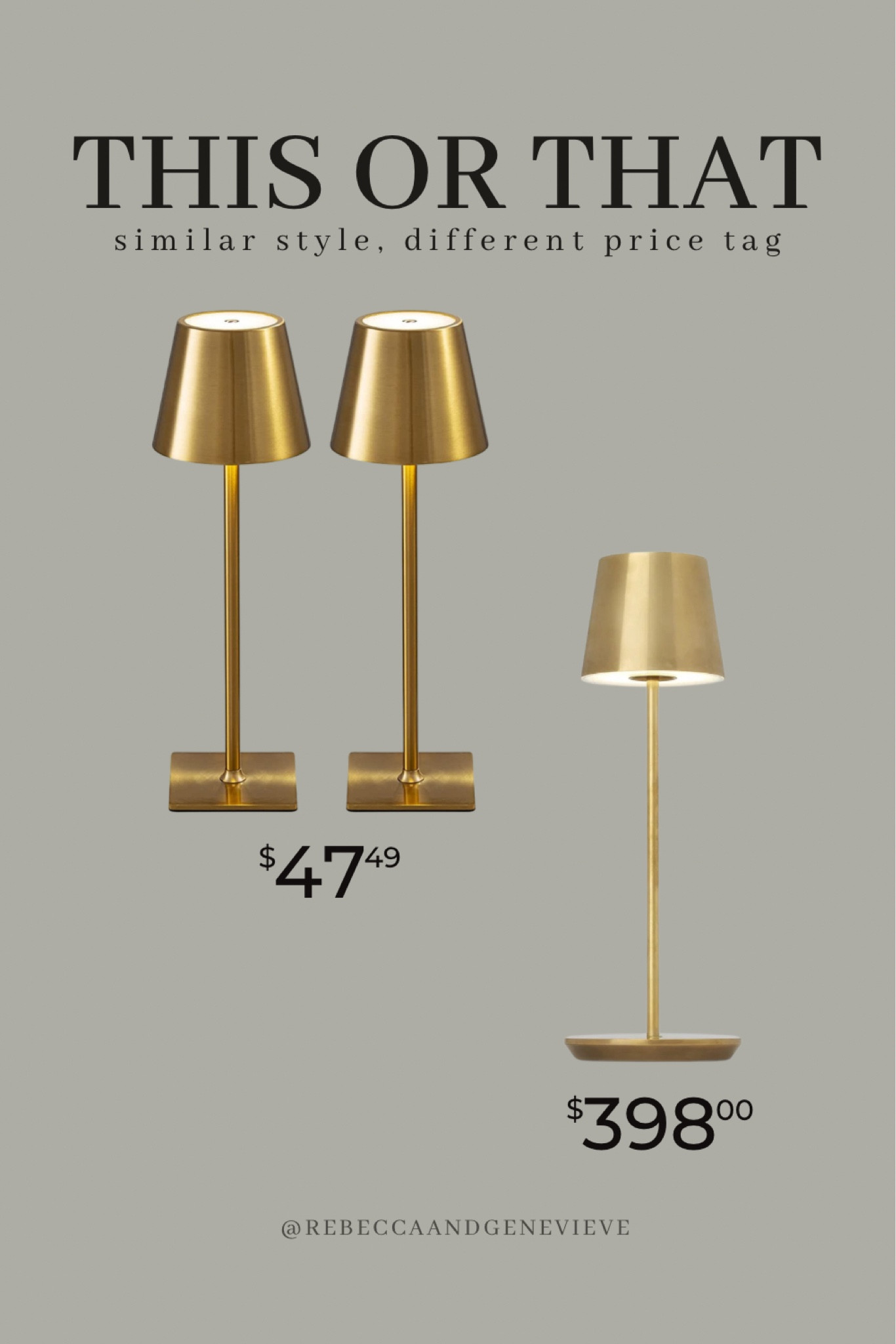 Which one would you pick?
-
Dupes. Save or splurge. Table lamp. Rechargeable table lamp

#LTKStyleTip #LTKFindsUnder100 #LTKHome