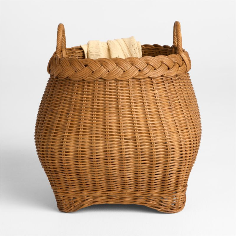 Folklore Wicker Floor Basket by Sharland England | Crate & Kids | Crate & Barrel