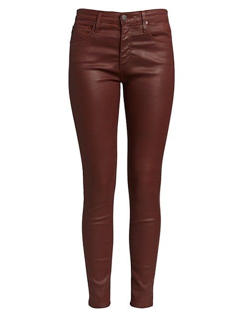 Farrah High-Rise Faux Leather Ankle Jeans | Saks Fifth Avenue