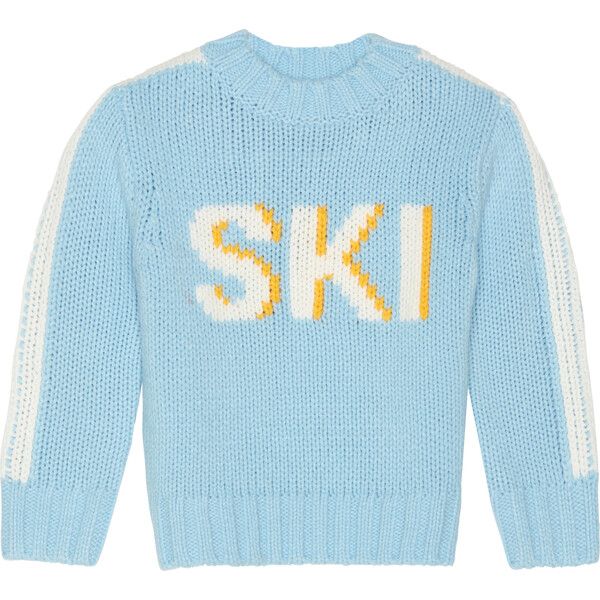 Ski Crew Neck Sweater, Powder Blue | Maisonette