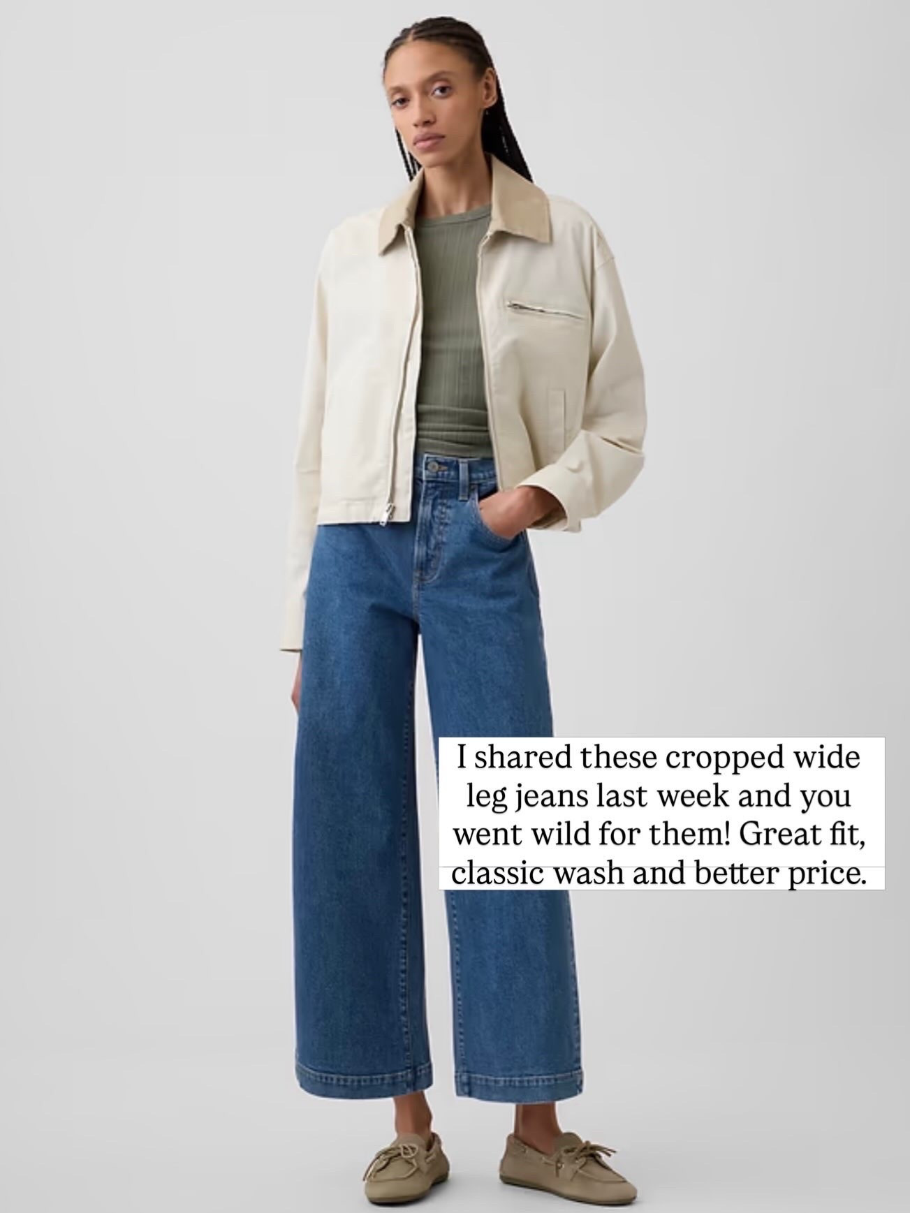 These cropped wide leg jeans are so cute!

#LTKgrwm #LTKmomlife #LTKSaleAlert