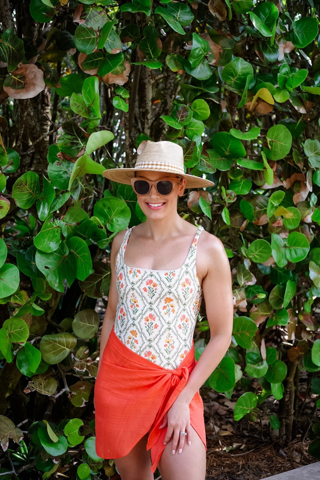 Swim look, beach outfit, vacation outfit, one piece swimsuit, grandmillennial, sarong, straw hat 

#LTKSwim #LTKTravel #LTKFindsUnder100