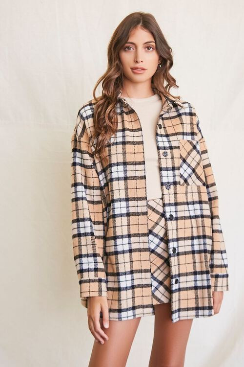 Plaid Drop-Sleeve Shacket | Forever 21 (US)