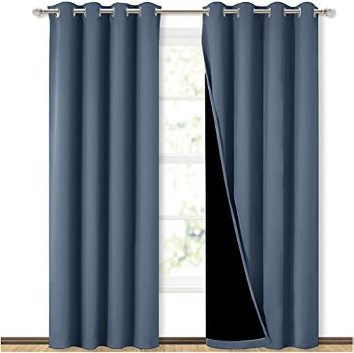 NICETOWN 100% Blackout Curtains 84 inches Long, Pair of Energy Smart & Noise Blocking Out Drapes for | Amazon (US)