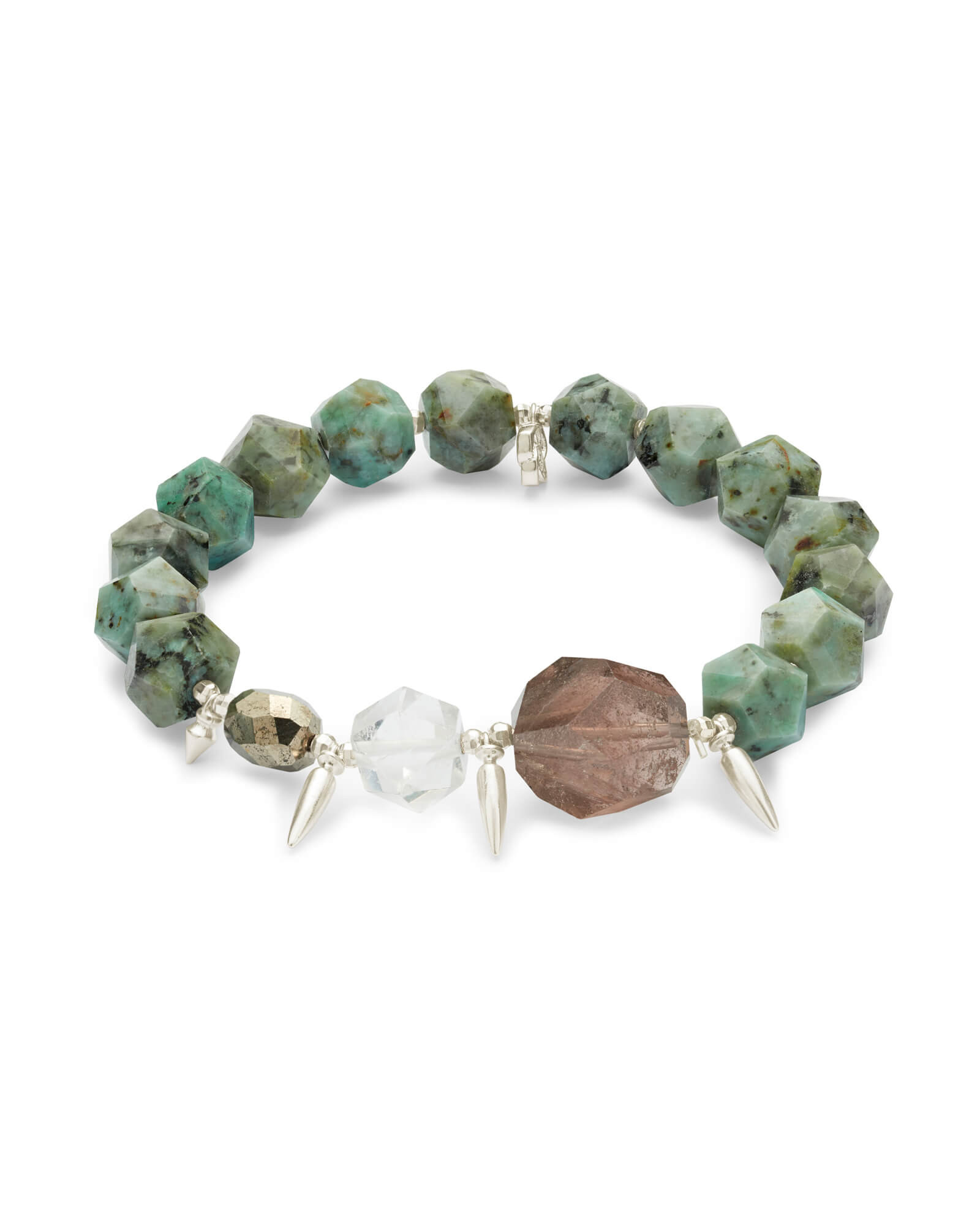 Sadie Silver Stretch Bracelet in Turquoise Mix | Kendra Scott