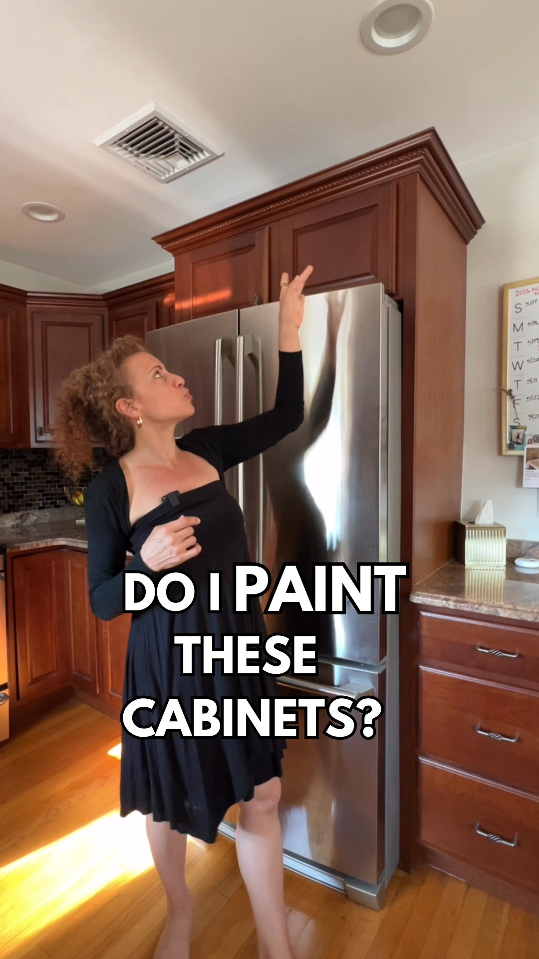 I would LOVE to take these 20 year old kitchen cabinets to the ceiling.

But the recessed lights and AC vent over the fridge make it way more complicated than just boxing it out and adding crown molding. 

So my question is…

Do I paint them the wall color, Classic Gray, and leave the open space…

Or do you have another solution? 

What would you do? 💕✨

PS this paint sample is a must for choosing the best color. 

#kitchendesign #homeowner #interiordesign #kitchenremodel #cherrycabinets

#LTKstorytime #LTKHome #LTKOver40