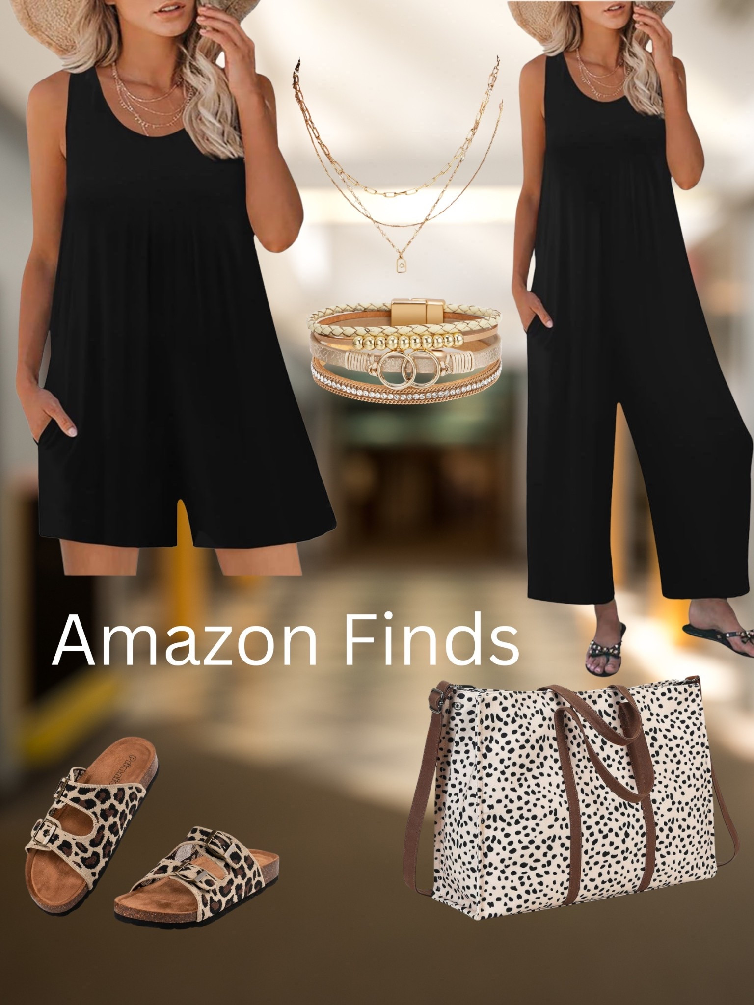 Amazon finds lately and I’m obsessed 🤎✨

This black romper/jumpsuit is one of those effortless throw-on-and-go pieces that still looks put together 🙌 Paired it with the cutest leopard slides, statement jewelry, and this spotted tote for the perfect everyday summer look.

Everything linked in my LTK 🖤 #LTKFinds #AmazonFashion #AmazonStyle #SummerOutfitIdeas #CasualChic

#LTKmomlife #LTKdayinmylife