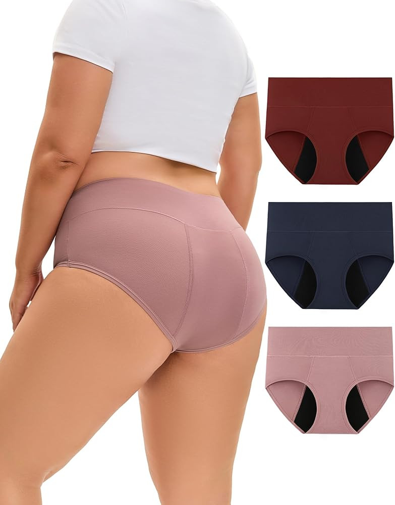INNERSY Period Underwear for Women Plus Size Heavy Flow Leak-proof Menstrual High Waisted Absorbe... | Amazon (US)