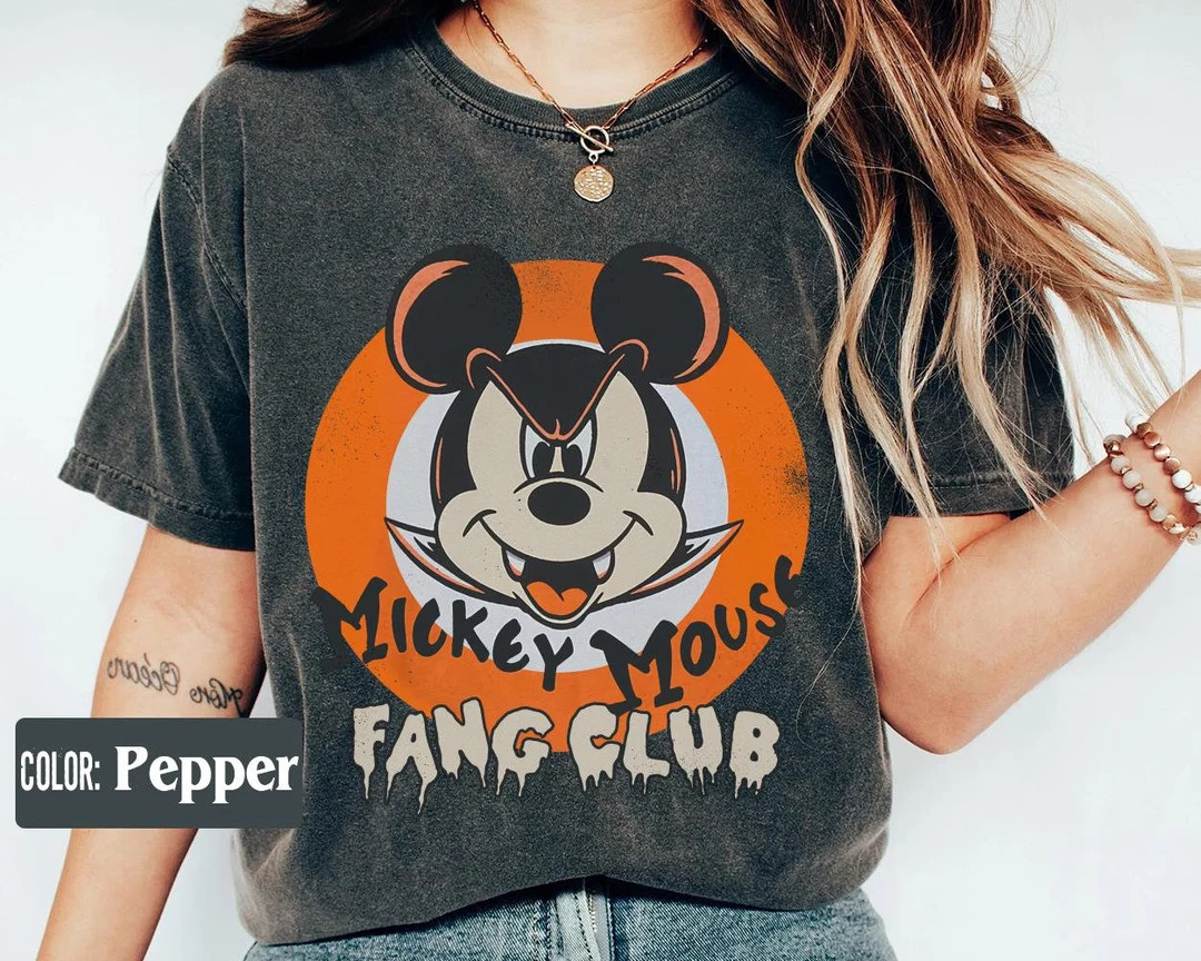 Mickey Mouse Fang Club Vampire Vintage Comfort Colors Mickey - Etsy | Etsy (US)