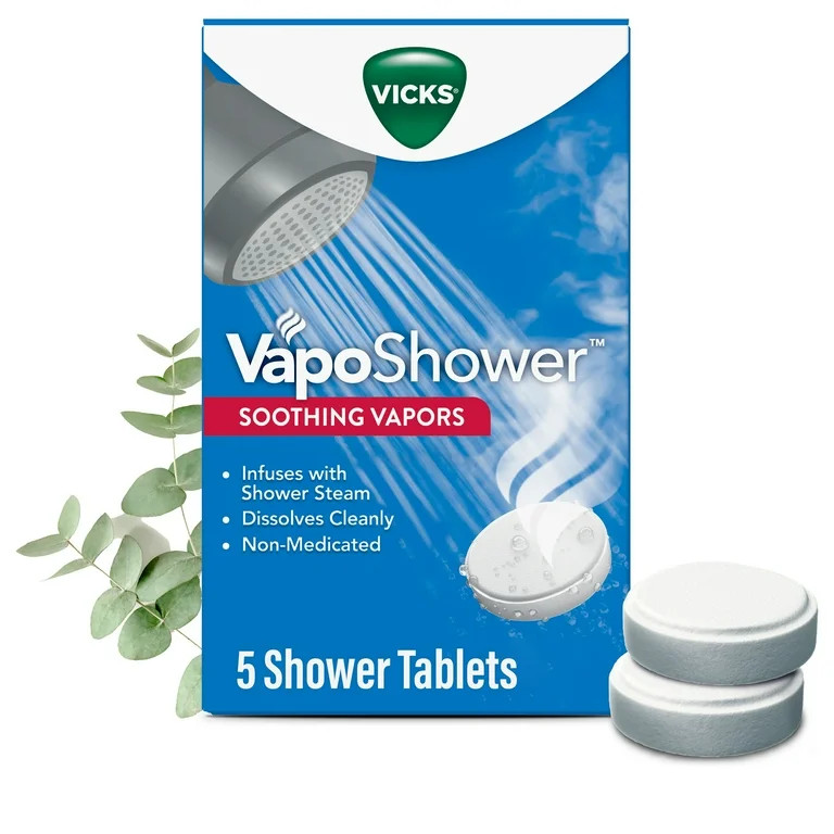 Vicks Vapo Shower Tablets, Menthol Scent Soothing Non-Medicated Shower Steamers, 5 Count | Walmart (US)