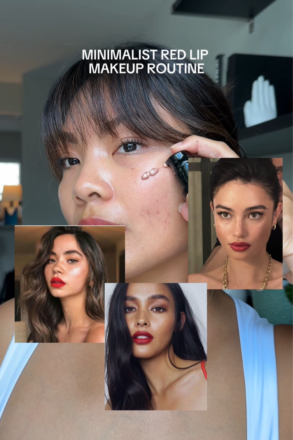 MINIMALIST RED LIP MAKEUP