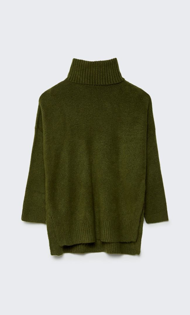 High-neck sweater with slits - Women's fashion | Stradivarius United Kingdom | Stradivarius (UK)