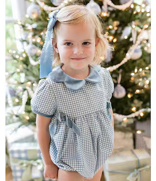 Edgehill Collection x The Broke Brooke Baby Girls Camille Gingham Bow Bubble | Dillard's | Dillard's