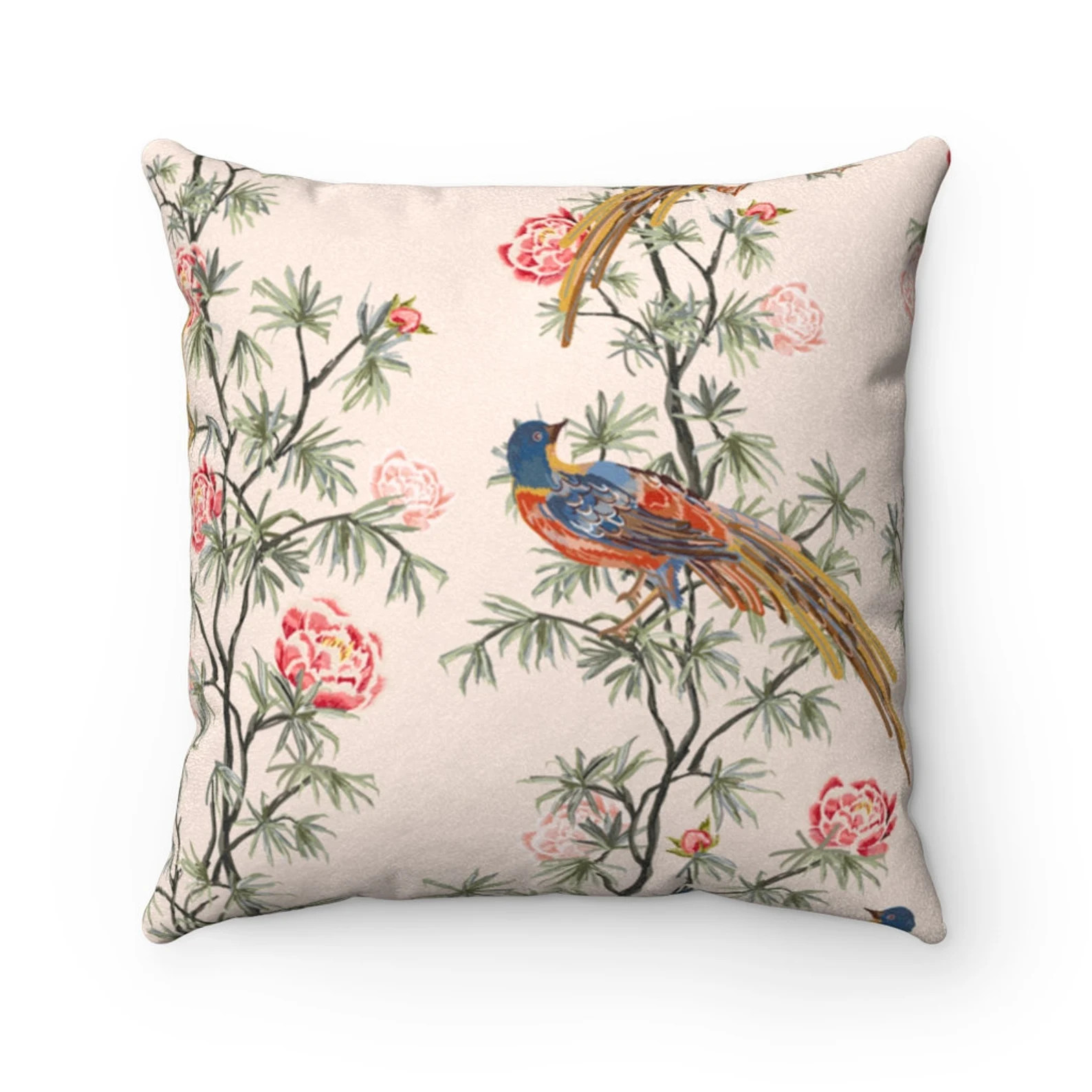 Grand Chinoiserie Pillow  Faux Suede  Floral  Chinoiserie  | Etsy | Etsy (US)