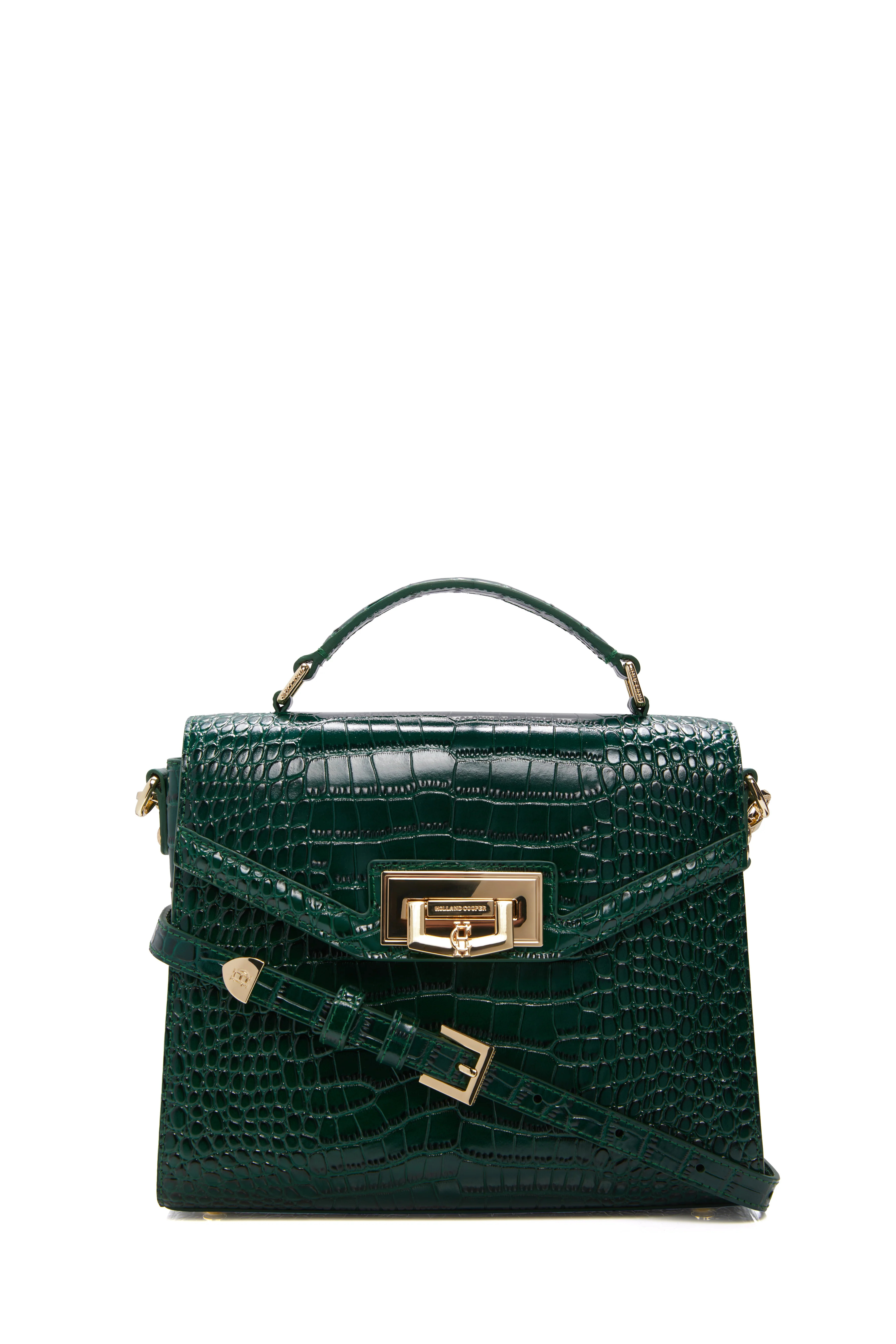 Cheltenham Bag (Emerald Croc) | Holland Cooper
