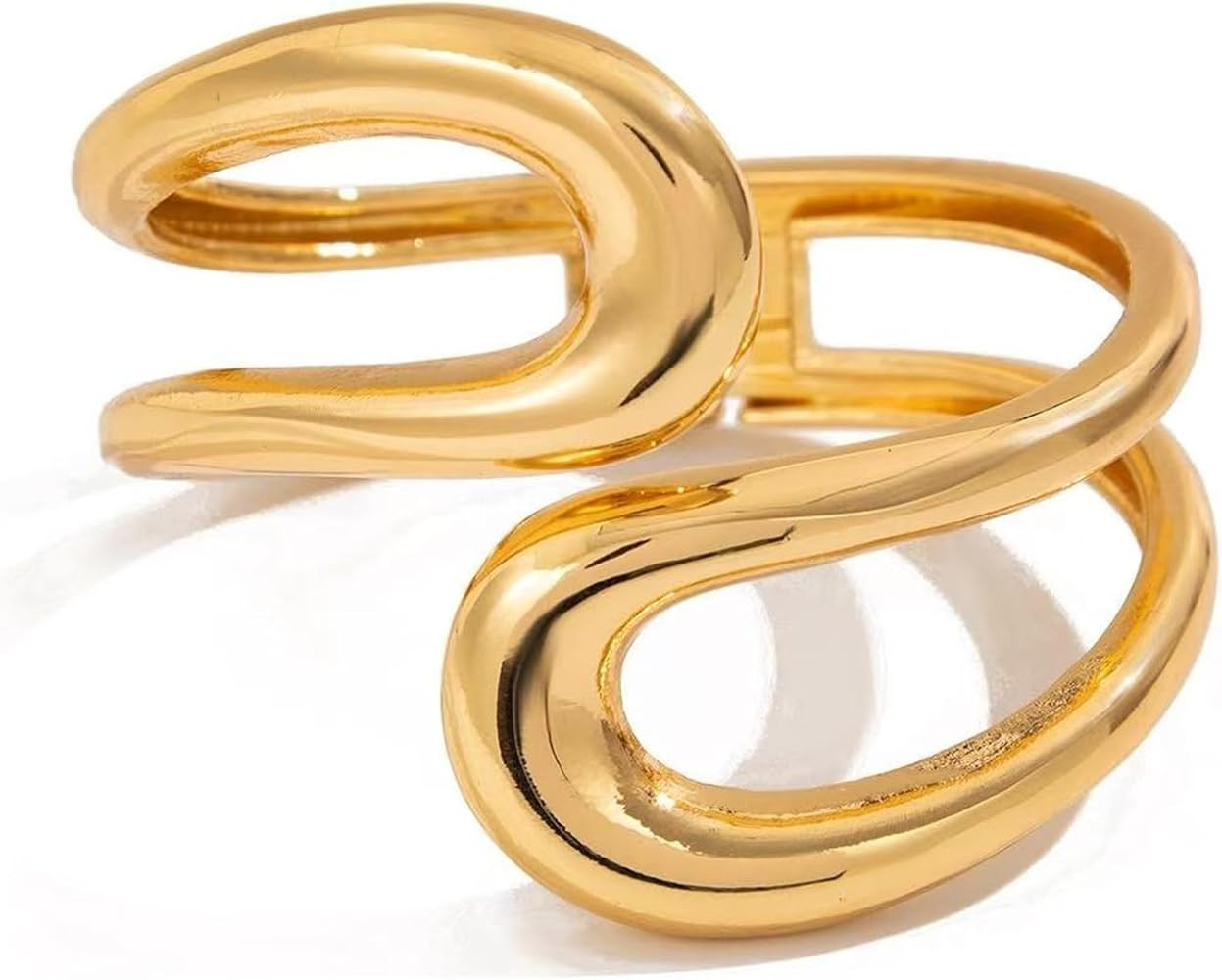 Exaggerated Heavy Metal Big Open Torques Choker Necklace Fot Women Goth Adjustable Chunky Chain | Amazon (US)