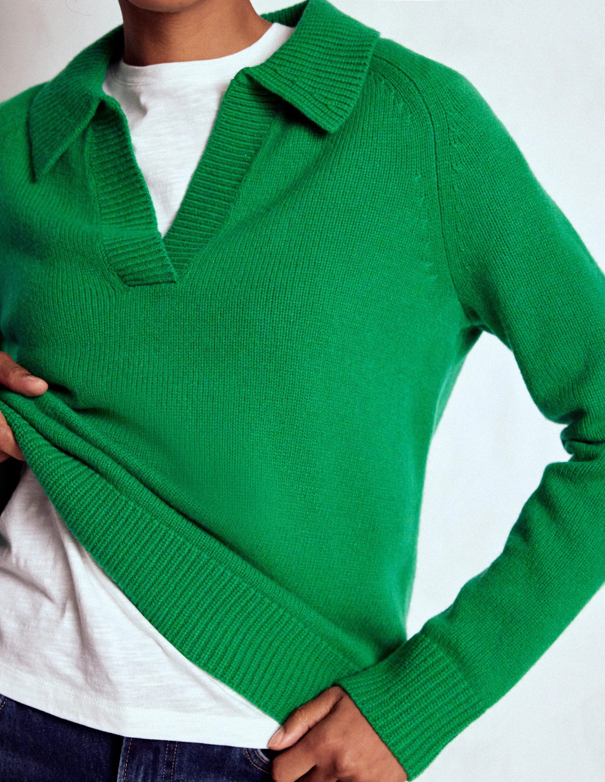Marion Merino Henley Sweater-Rich Emerald | Boden (US)