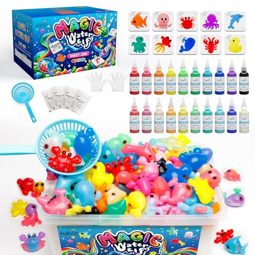 Kiditos Magic Water Elf Toy Kit – Squishies for Kids, 20 Gels & 10 Molds, Magic Gel Water Pets Sensory DIY Craft Kit, Party Favors & Gifts for Kids Ages 3+ | Amazon (US)