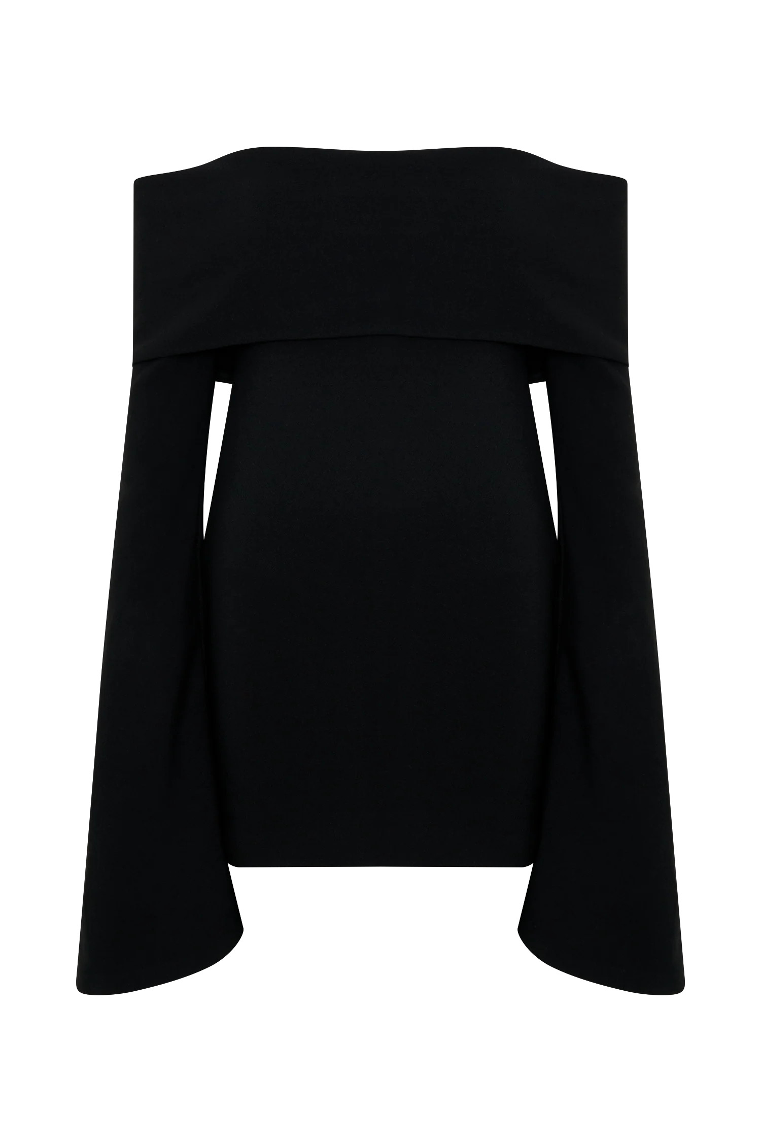 Dominique Off Shoulder Long Sleeve Mini Dress - Black | Meshki (APAC)