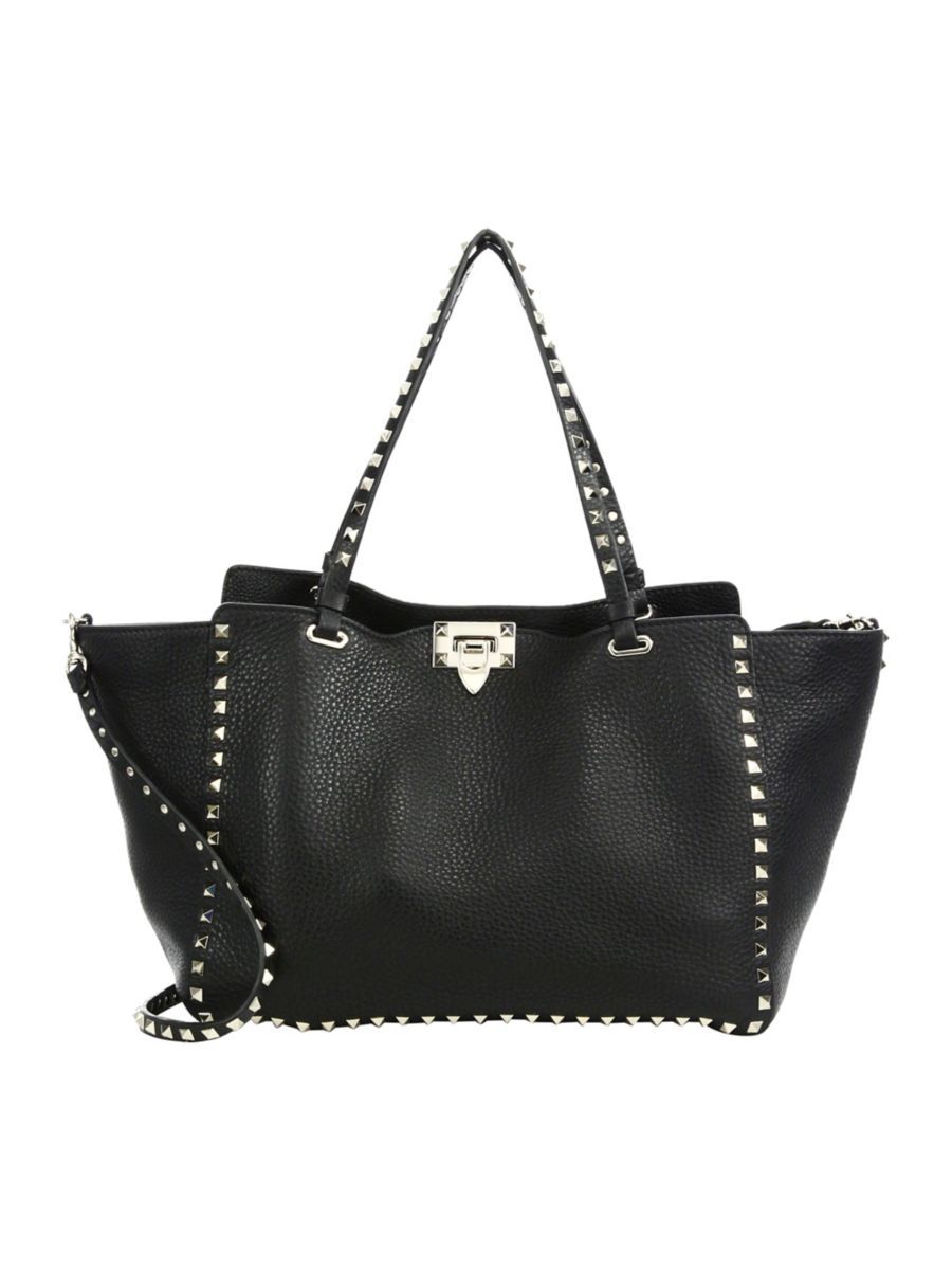 Medium Rockstud Leather Tote | Saks Fifth Avenue