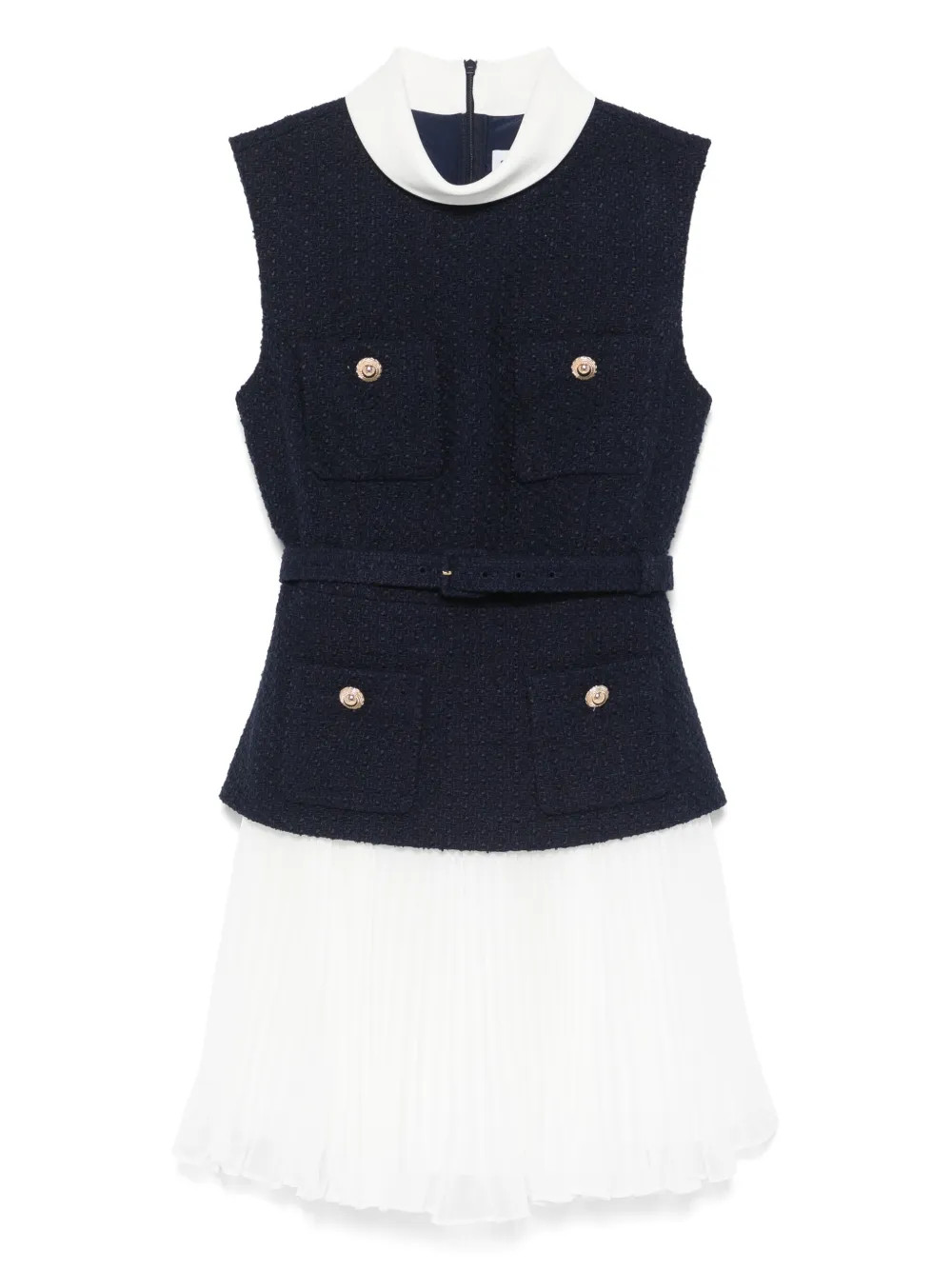 Self-Portrait chiffon mini dress - Blue | Farfetch Global