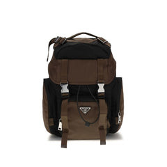 Prada Recycled Polyamide and Leather Backpack — Brown | Italist Inc.