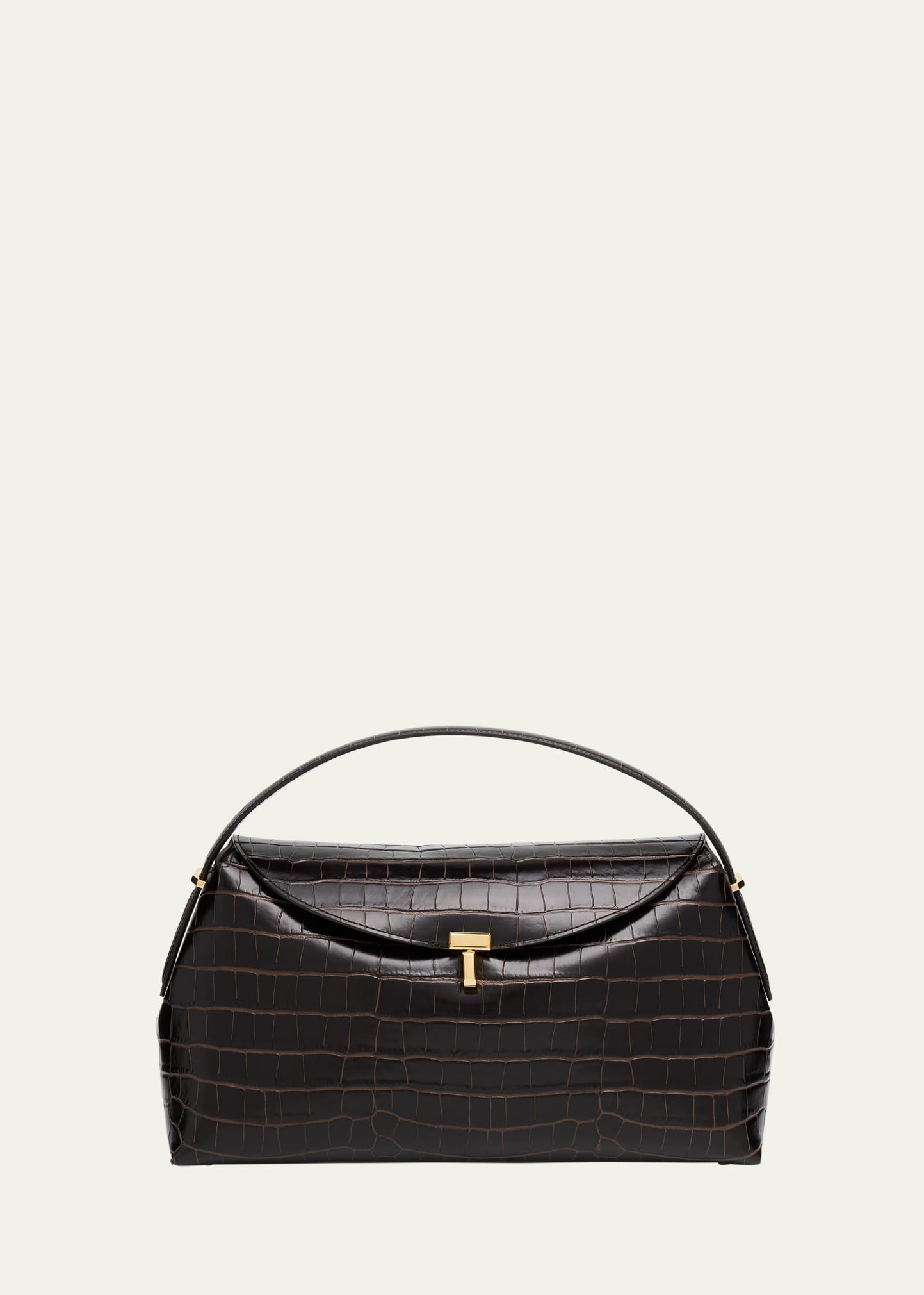 Toteme T-Lock Croc-Embossed Top-Handle Bag | Bergdorf Goodman