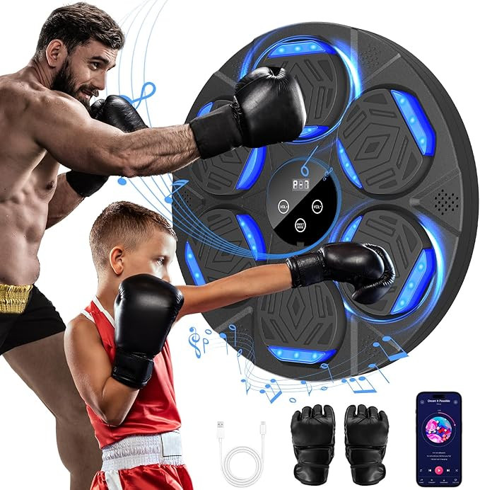 2025 Upgrade Music Boxing Machine for Adults Kids, 5.0 Smart Bluetooth Boxing Machine Trainer wit... | Amazon (US)