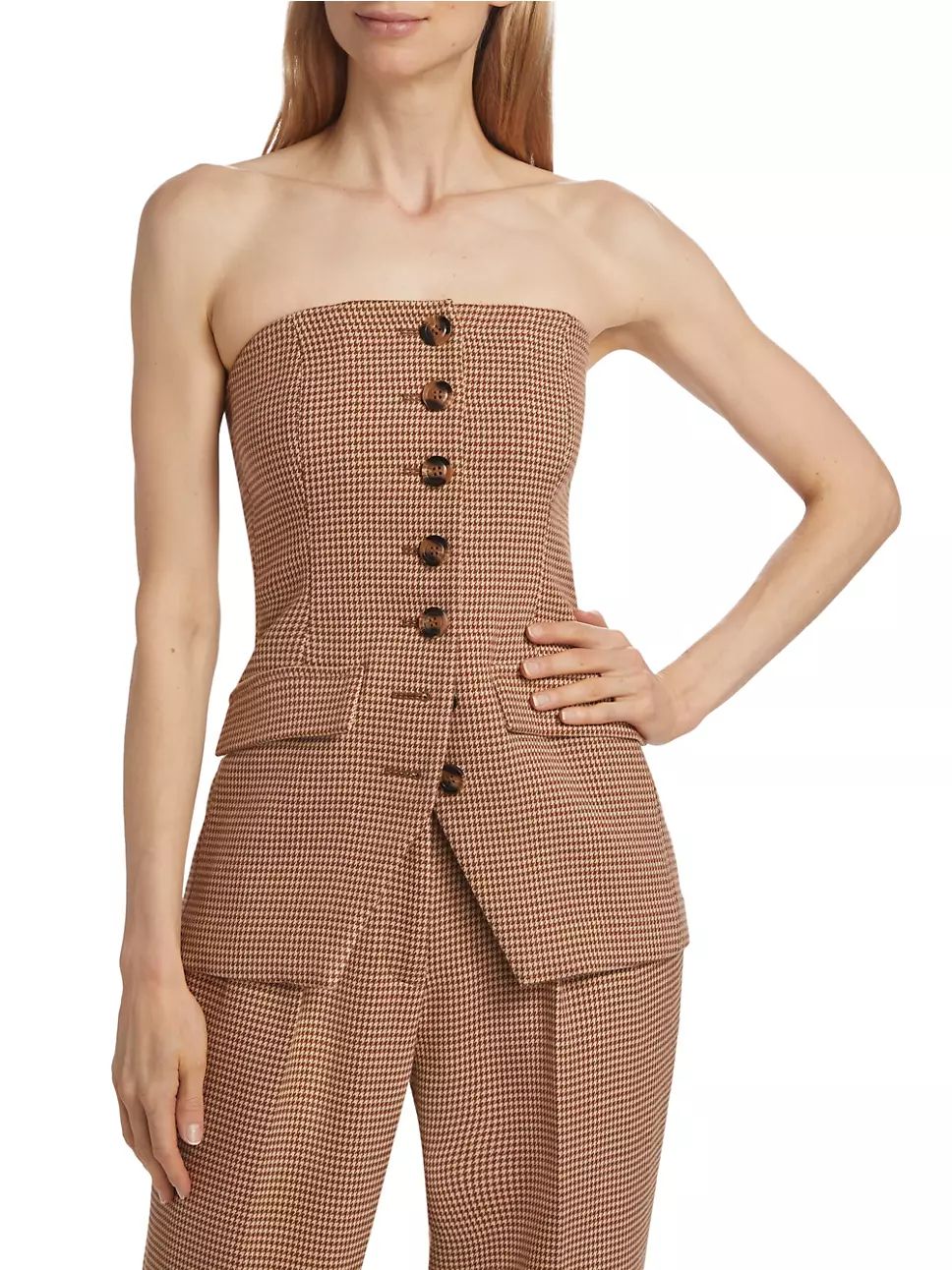 Phoebe Houndstooth Bustier | Saks Fifth Avenue