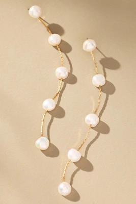 Ettika Dripping Pearl Delicate Drop Earrings | Anthropologie (US)