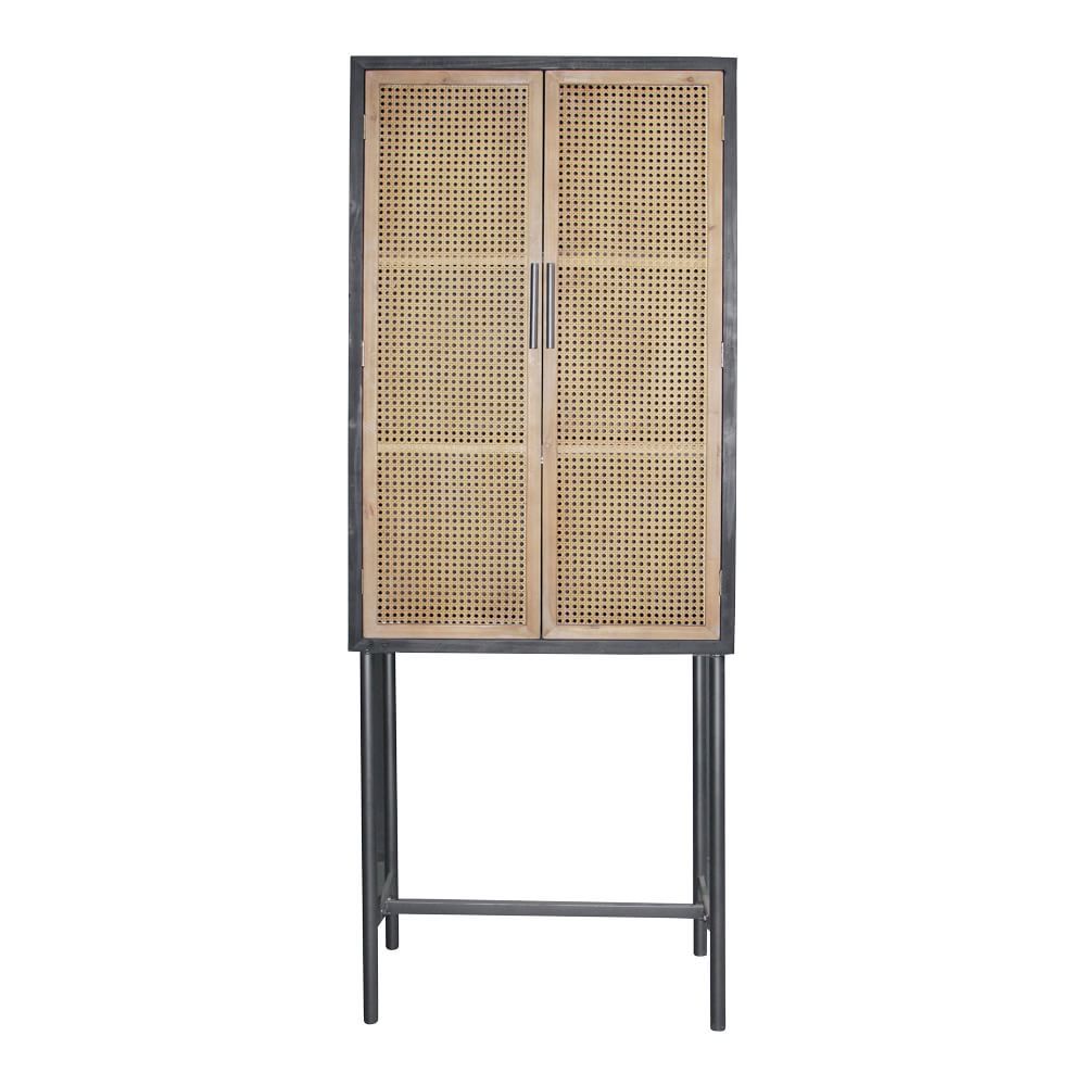 Tall Woven Cabinet,Rattan Doors, Solid Fir Frame, MDF Panels, | West Elm (US)