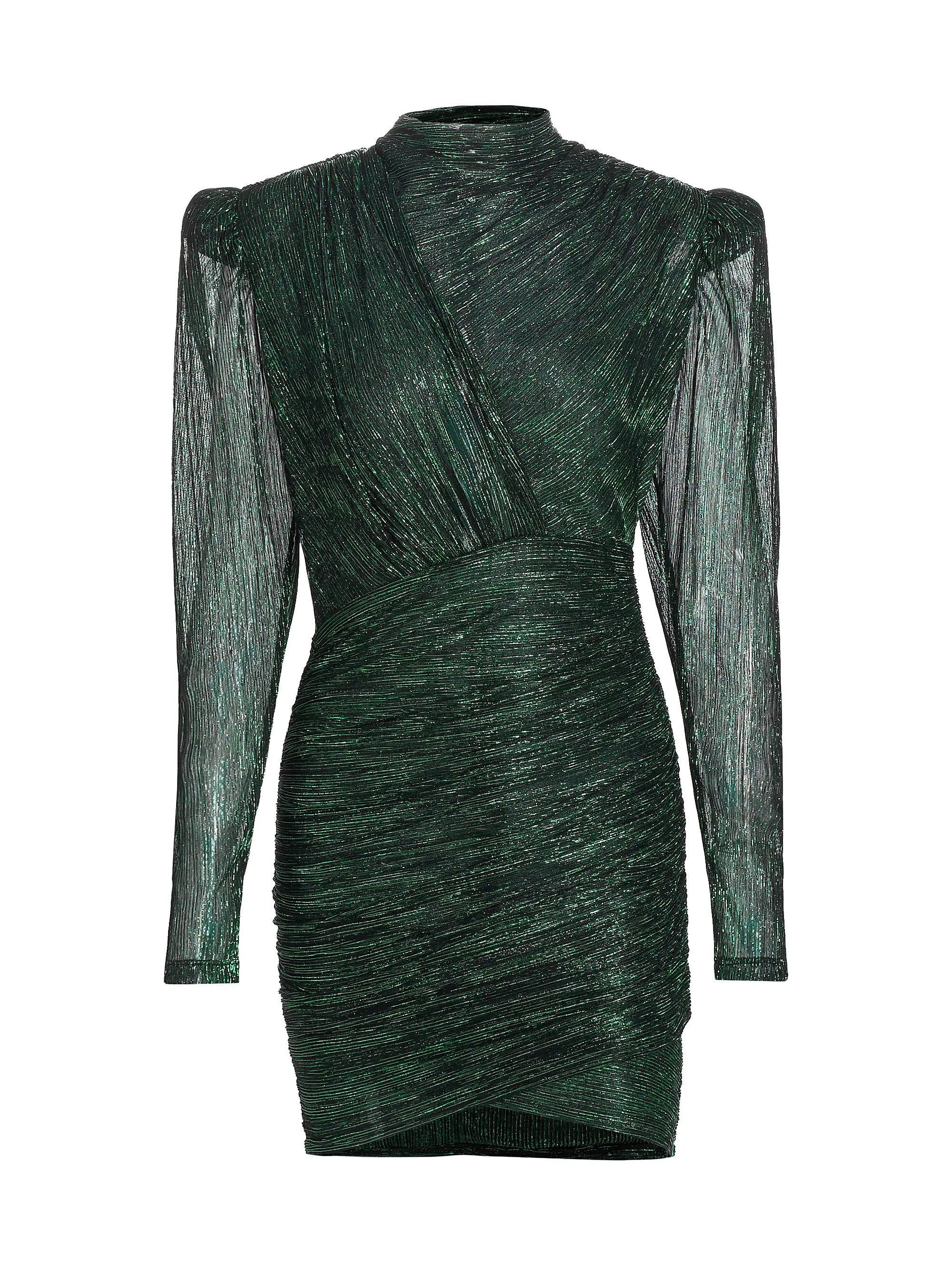 Maya Foil Pleated Knit Minidress | Saks Fifth Avenue