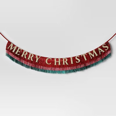 Tinsel Garland with Merry Christmas - Wondershop™ | Target