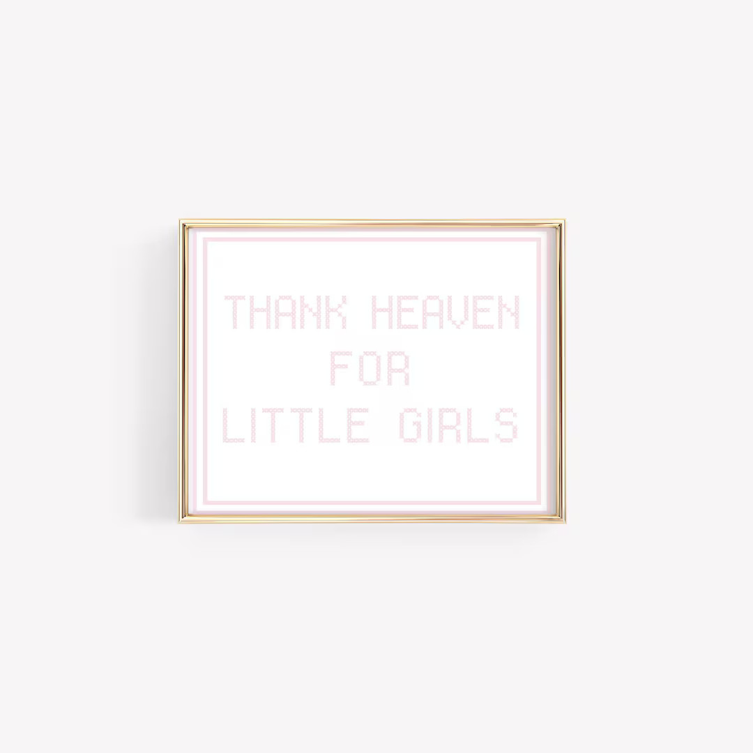 Thank Heaven for Little Girls, Baby Girl Nursery Wall Art, Vintage Nursery Decor, Pink Girls Room... | Etsy (US)