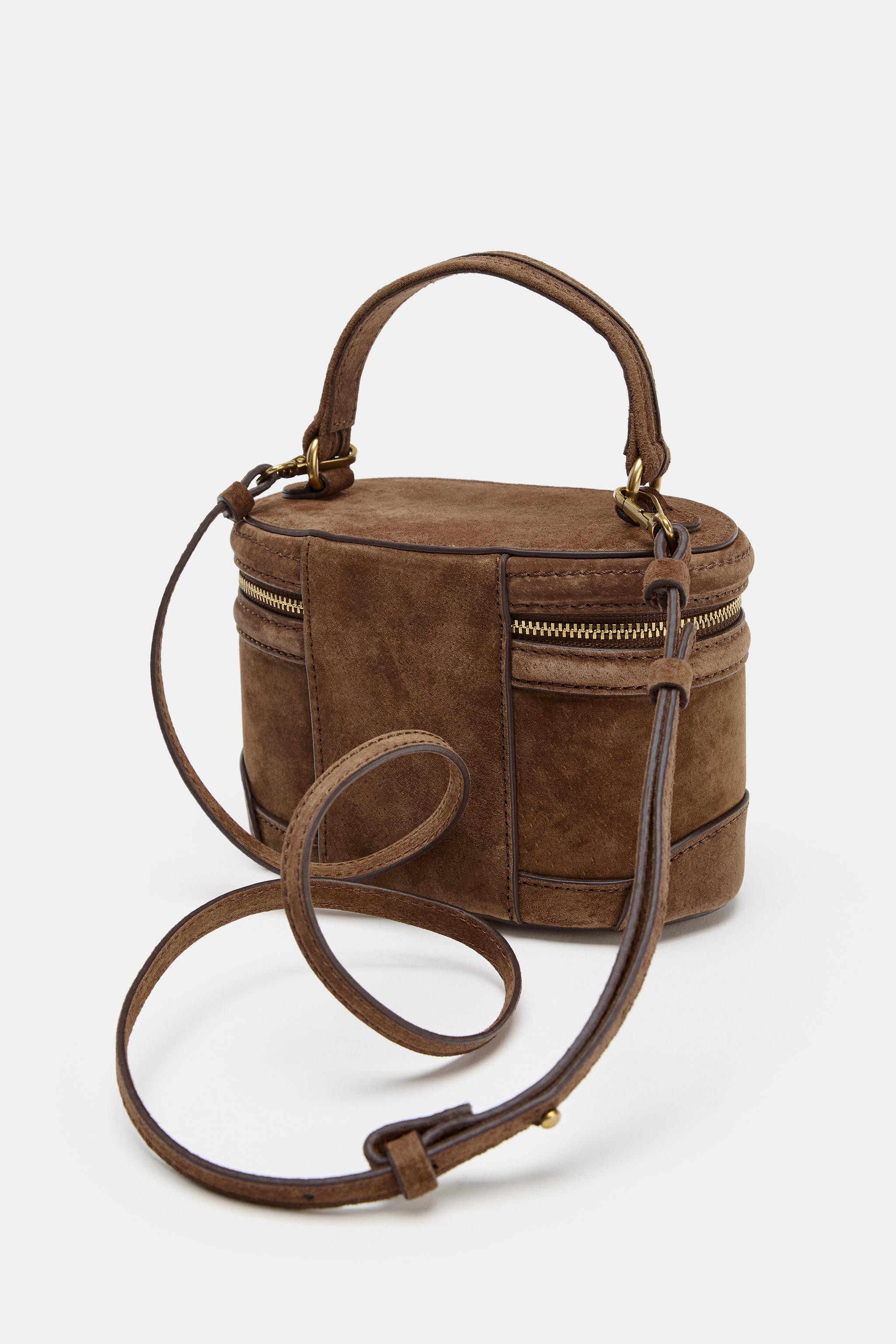 RIGID LEATHER HANDBAG | Zara US