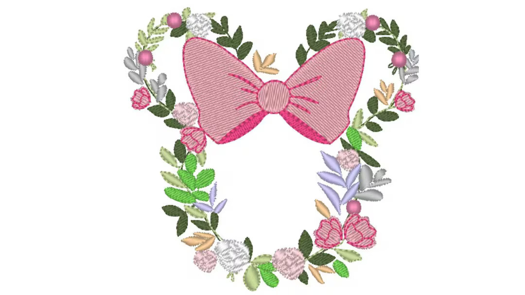 EMBROIDERY FILE Minnie Mouse Floral for Monogram Machine Embroidery File 4 X 4 Hoop Instant Downl... | Etsy (US)