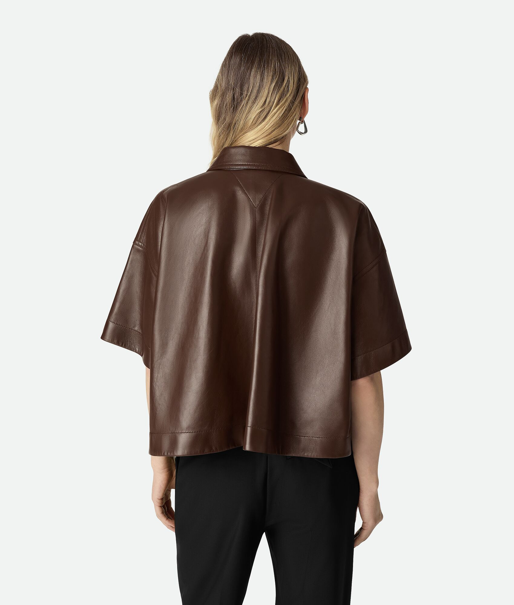 Women's Leather Shirt in Tobacco | Bottega Veneta GB | Bottega Veneta