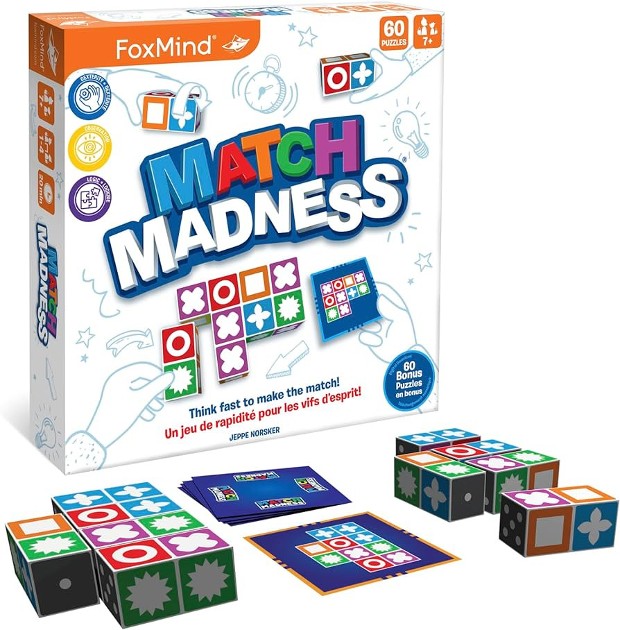 FoxMind Match Madness Board Game, Visual Recognition Matching Board Game, Family Puzzle Game to D... | Amazon (US)