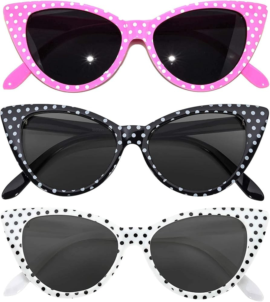 OWL 3 Pairs Cat Eye Sunglasses for Women, UV Protected Retro Sunglasses Womens, Beautiful Pattern... | Amazon (US)