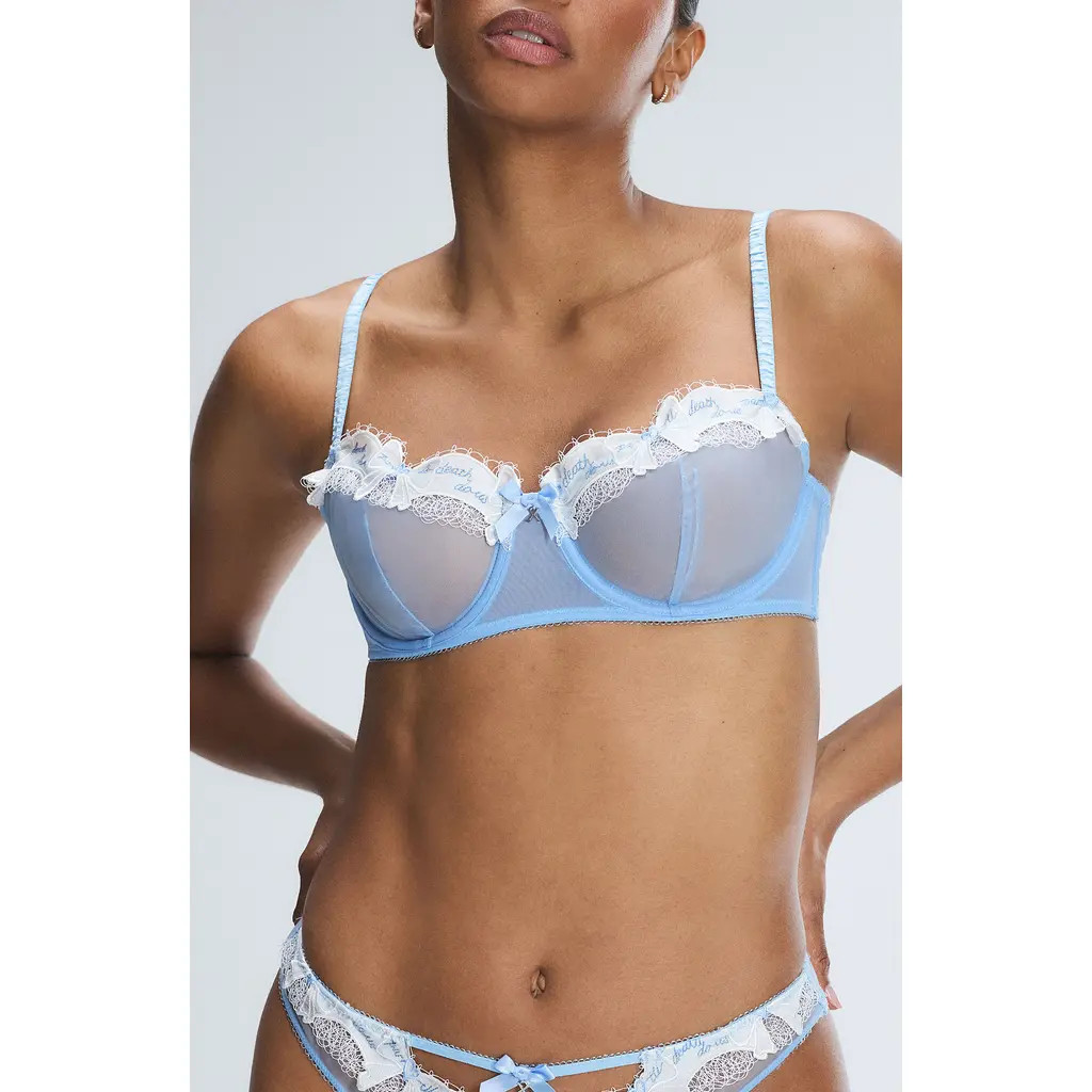 SAVAGE X FENTY Take a Vow Unlined Balconette Bra in Endless Blue at Nordstrom, Size 32Ddd | Nordstrom