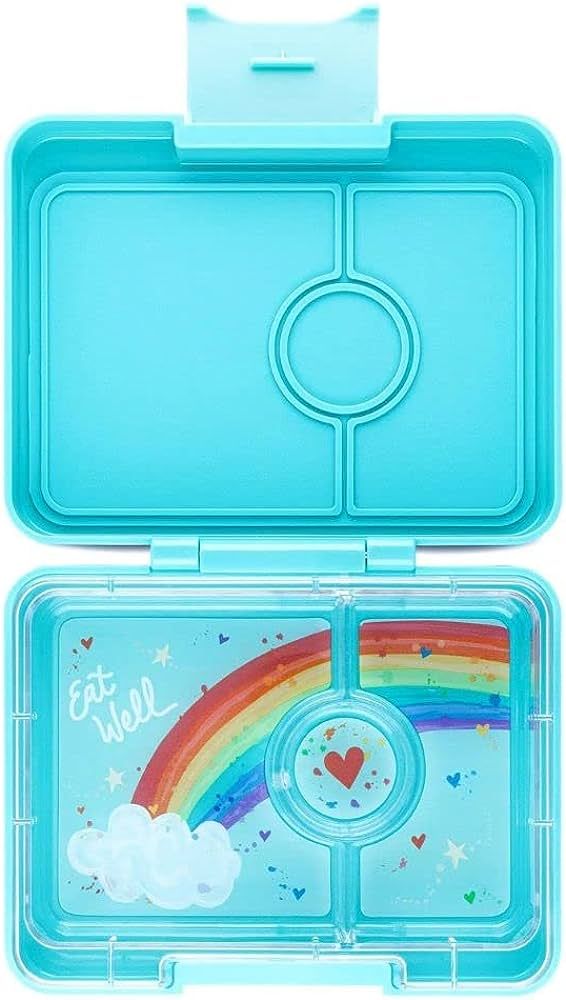 Yumbox Snack Box - 3 Compartment Leakproof Bento Lunch Box for Kids (Misty Aqua with Rainbow Tray... | Amazon (US)