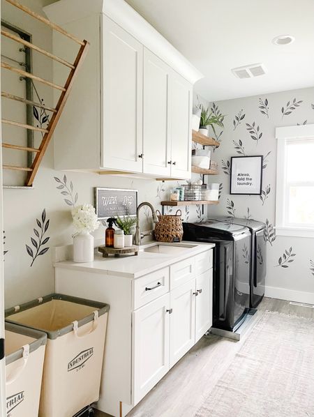 A clean laundry room is rarely seen around here, but here we are!

#LTKfindsunder50 #LTKhome #LTKstyletip
